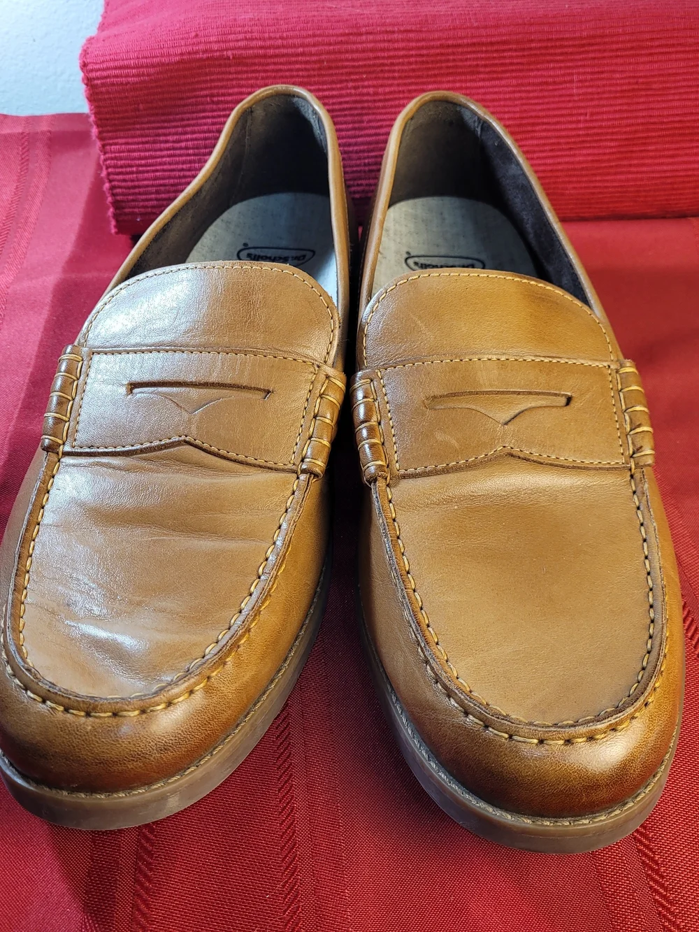 Rockport Men's Classic Camel Brown Leather Penny Loafers Size 13